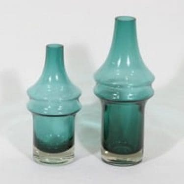 Riihimäen lasi 1464 maljakot, eri kokoja, 2 kpl, suunnittelija Tamara Aladin, eri kokoja