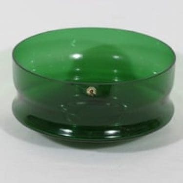 Riihimäen lasi Erkki kulho, vihreä, suunnittelija Erkkitapio Siiroinen,