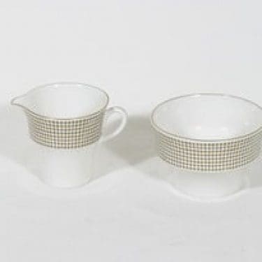 Arabia Rio sokerikko ja kermakko, suunnittelija Raija Uosikkinen, serikuva