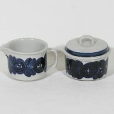 Arabia Anemone sokerikko ja kermakko, käsinmaalattu, suunnittelija Ulla Procope, käsinmaalattu, signeerattu