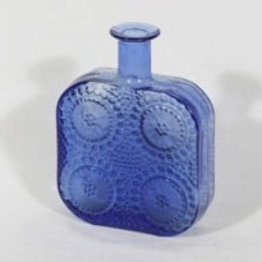 Riihimäen lasi Grapponia koristepullo, sininen, suunnittelija Nanny Still,