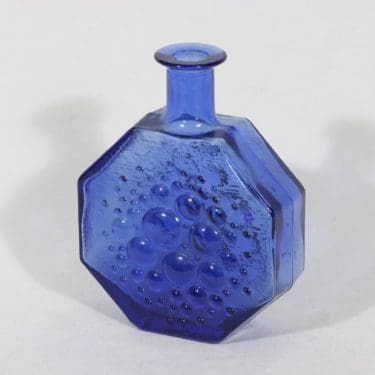 Riihimäen lasi Stella Polaris koristepullo, sininen, suunnittelija Nanny Still,
