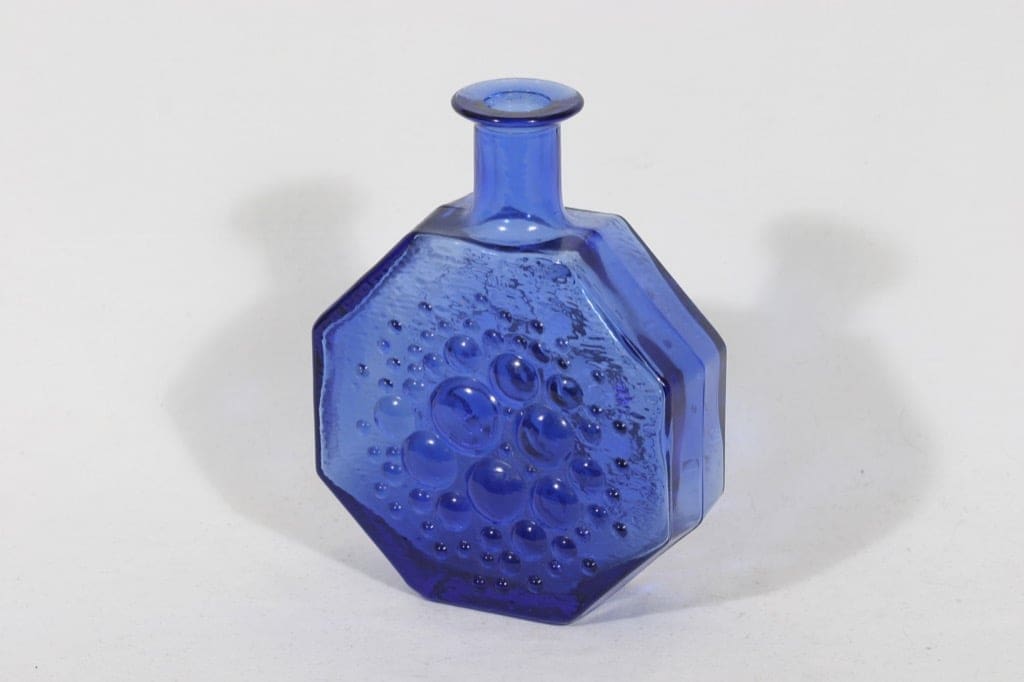 Riihimäen lasi Stella Polaris koristepullo, sininen, suunnittelija Nanny Still,