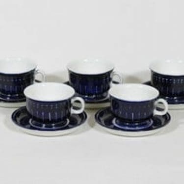 Arabia Valencia mokkakupit, 10 cl, 5 kpl, suunnittelija Ulla Procope, 10 cl, käsinmaalattu, signeerattu