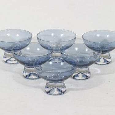 Iittala Mutteripohja annoskulhot, sininen, 6 kpl, suunnittelija Tapio Wirkkala,