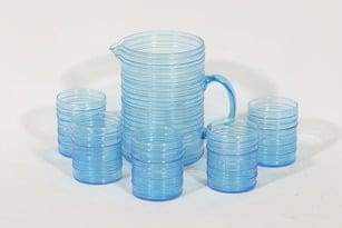 Nuutajärvi Rustica kaadin ja lasit, 1 l, 5 kpl, suunnittelija Kaj Franck, 1 l