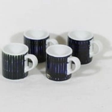 Arabia GOG 00 haarikat, 5 cl, 4 kpl, suunnittelija Gunvor Olin-Grönqvist, 5 cl, käsinmaalattu, signeerattu