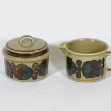 Arabia Otso sokerikko ja kermakko, suunnittelija Raija Uosikkinen, erikoiskoriste, retro