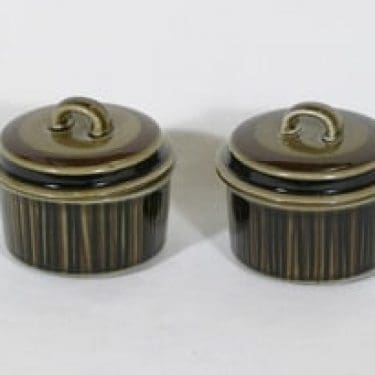 Arabia Kosmos rasiat, 2 kpl, suunnittelija Gunvor Olin-Grönqvist, puhalluskoriste, retro