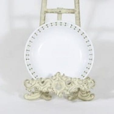 Arabia Seita vihannesastia, valkoinen, suunnittelija Raija Uosikkinen, pieni, serikuva