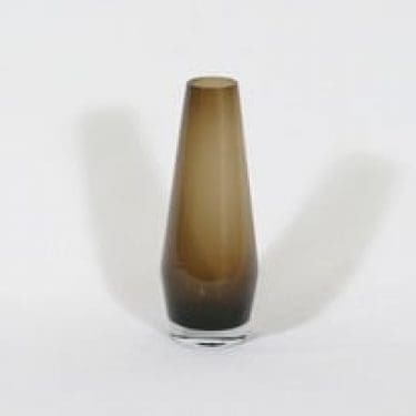 Riihimäen lasi maljakko, ruskea, suunnittelija Tamara Aladin,