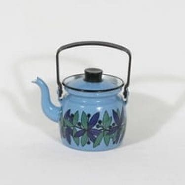 Finel kahvipannu, sininen, suunnittelija , pieni, serikuva, emali