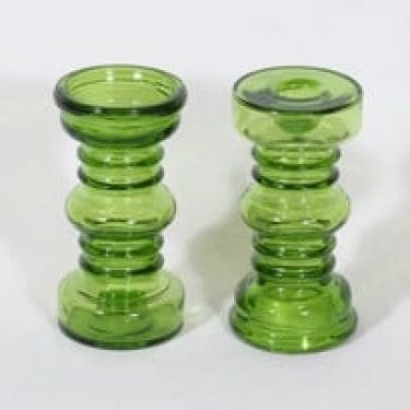 Riihimäen lasi Carmen kääntömaljakot, vihreä, 2 kpl, suunnittelija Tamara Aladin,