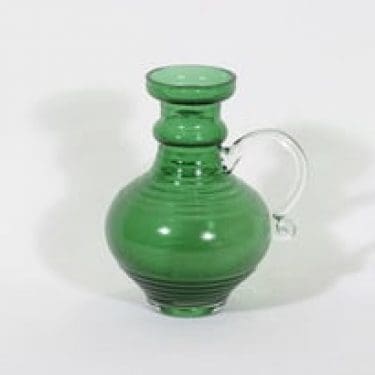 Riihimäen lasi Kleopatra maljakko, vihreä, suunnittelija Tamara Aladin,