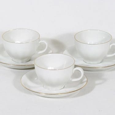 Arabia OZ kahvikupit, reunakultakoriste, 3 kpl, suunnittelija , reunakultakoriste, kultakoriste