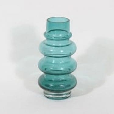 Riihimäen lasi 1467 maljakko, turkoosi, suunnittelija Tamara Aladin,