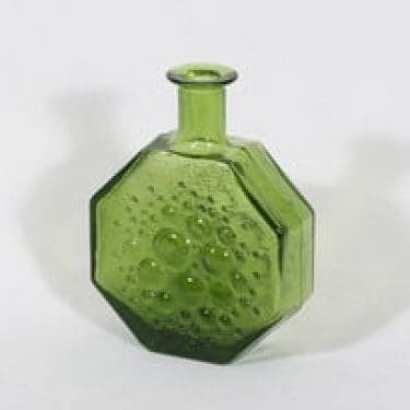 Riihimäen lasi Stella Polaris koristepullo, vihreä, suunnittelija Nanny Still,