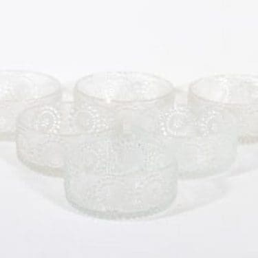Riihimäen lasi Grapponia jälkiruokakulhot, kirkas, 6 kpl, suunnittelija Nanny Still,