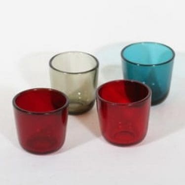 Nuutajärvi 5023 lasit, 7 cl, 4 kpl, suunnittelija Kaj Franck, 7 cl, pieni, eri värejä