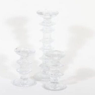 Iittala Festivo kynttilänjalat, signeerattu, 3 kpl, suunnittelija Timo Sarpaneva, signeerattu, eri kokoja