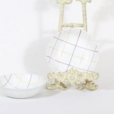 Arabia Verkko lautaset, syvä, 2 kpl, suunnittelija Raija Uosikkinen, syvä, käsinmaalattu, signeerattu