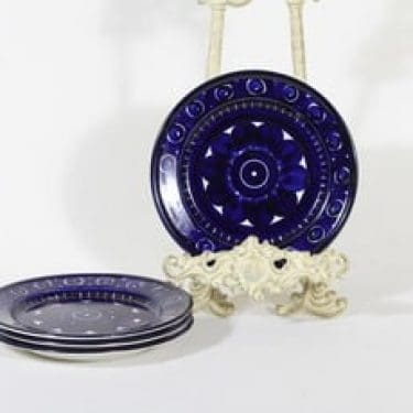 Arabia Valencia lautaset, pieni, 4 kpl, suunnittelija Ulla Procope, pieni, käsinmaalattu, signeerattu