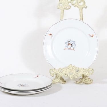 Arabia Kauris lautaset, pieni, 4 kpl, suunnittelija Tyra Lungren, pieni, siirtokuva