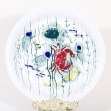 Arabia Crayfish vati, käsinmaalattu, suunnittelija Anja Juurikkala, käsinmaalattu, suuri