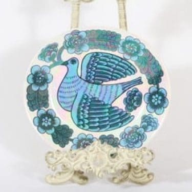 Arabia BK koristelautanen, signeerattu, suunnittelija Birger Kaipiainen, signeerattu, soikea, lysterilasite