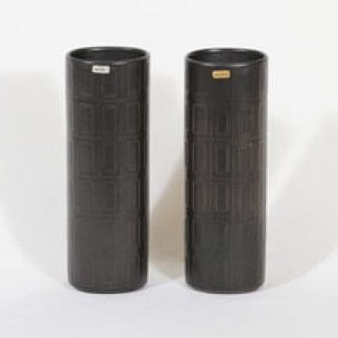 Arabia Oliivi maljakot, ruskea, 2 kpl, suunnittelija Olga Osol, funktionalismi