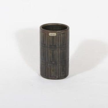 Arabia Oliivi maljakko, ruskea, suunnittelija Olga Osol, pieni, funktionalismi