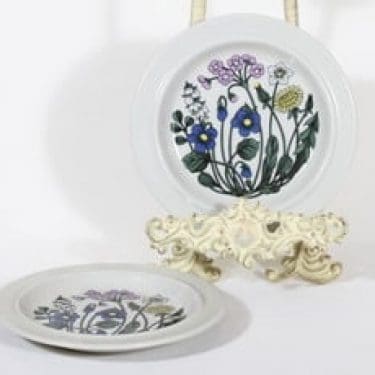 Arabia Flora lautaset, 2 kpl, suunnittelija Esteri Tomula, pieni, serikuva