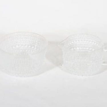 Nuutajärvi Kastehelmi sokerikko ja kermakko, kirkas, suunnittelija Oiva Toikka,