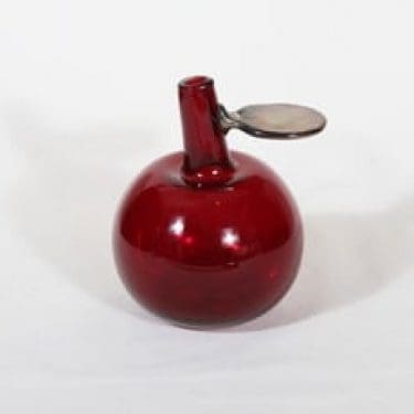 Nuutajärvi Omenapullo koristepullo, signeerattu, suunnittelija Oiva Toikka, signeerattu, pieni, numeroitu