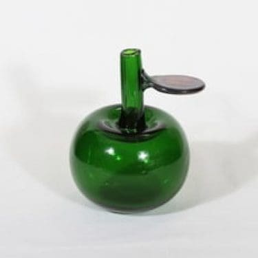 Nuutajärvi Omenapullo koristepullo, signeerattu, suunnittelija Oiva Toikka, signeerattu, pieni, numeroitu