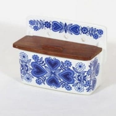 Arabia Sirpa suola-astia, sininen, suunnittelija Raija Uosikkinen, serikuva, retro