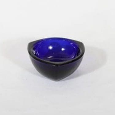 Nuutajärvi Häränsilmä tuhka-astia, sininen, suunnittelija Kaj Franck,