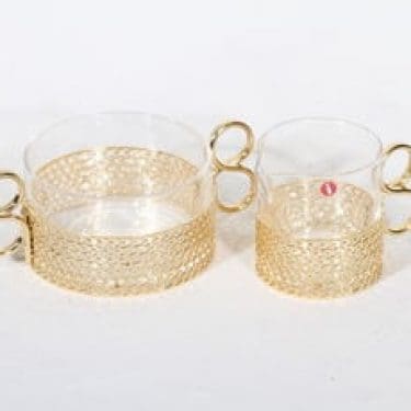 Iittala Karaatti sokerikko ja kermakko, kirkas, suunnittelija Timo Sarpaneva,