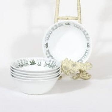 Arabia Polaris annoskulhot, 6 kpl, suunnittelija Raija Uosikkinen, siirtokuvakoriste