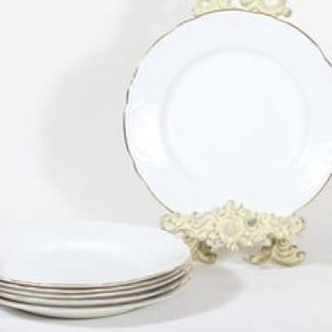 Arabia Siro lautaset, matala, 6 kpl, suunnittelija , matala, kultareuna