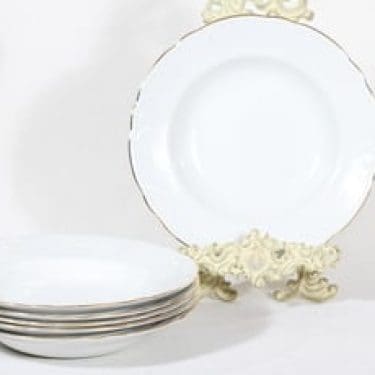 Arabia Siro lautaset, syvä, 6 kpl, suunnittelija , syvä, kultareuna