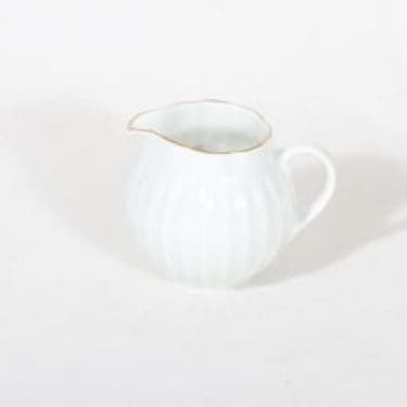 Arabia Oivi kermakko, valkoinen, suunnittelija Ulla Procope, kultareuna