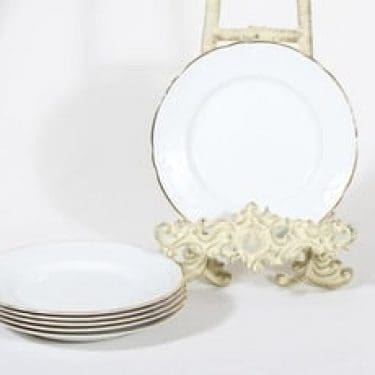 Arabia Siro lautaset, valkoinen, 6 kpl, suunnittelija , kultareuna, pieni