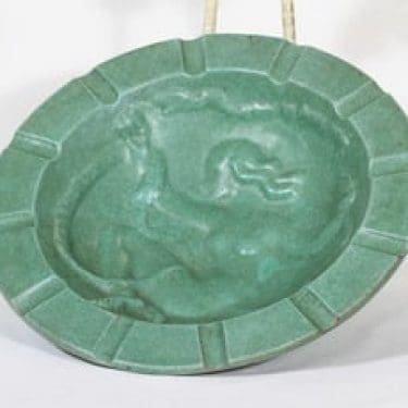 Kupittaan savi Keinumorsian seinälaatta, signeerattu, suunnittelija Väinö Aaltonen, signeerattu, suuri