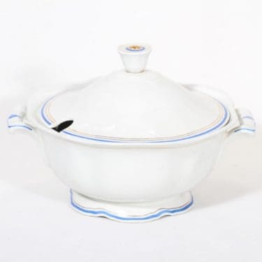 Arabia Lotta liemimalja, valkoinen, suunnittelija , raitakoriste