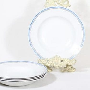 Arabia Lotta lautaset, syvä, 5 kpl, suunnittelija , syvä, valkoinen, raitakoriste