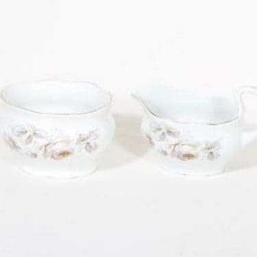 Arabia E sokerikko ja kermakko, kukkakuvio, suunnittelija , kukkakuvio, siirtokuva