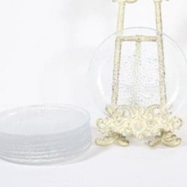 Iittala Ultima Thule lautaset, kirkas, 8 kpl, suunnittelija Tapio Wirkkala, pieni, kirkas