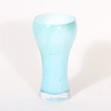 Nuutajärvi Pastoraali maljakko, turkoosi, suunnittelija Inkeri Toikka,