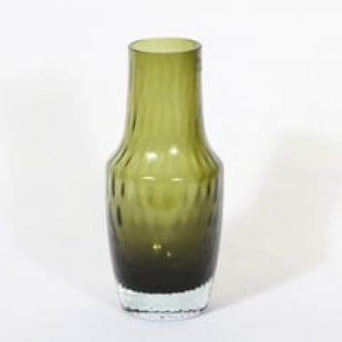 Riihimäen lasi 1434 maljakko, oliivinvihreä, suunnittelija Tamara Aladin,